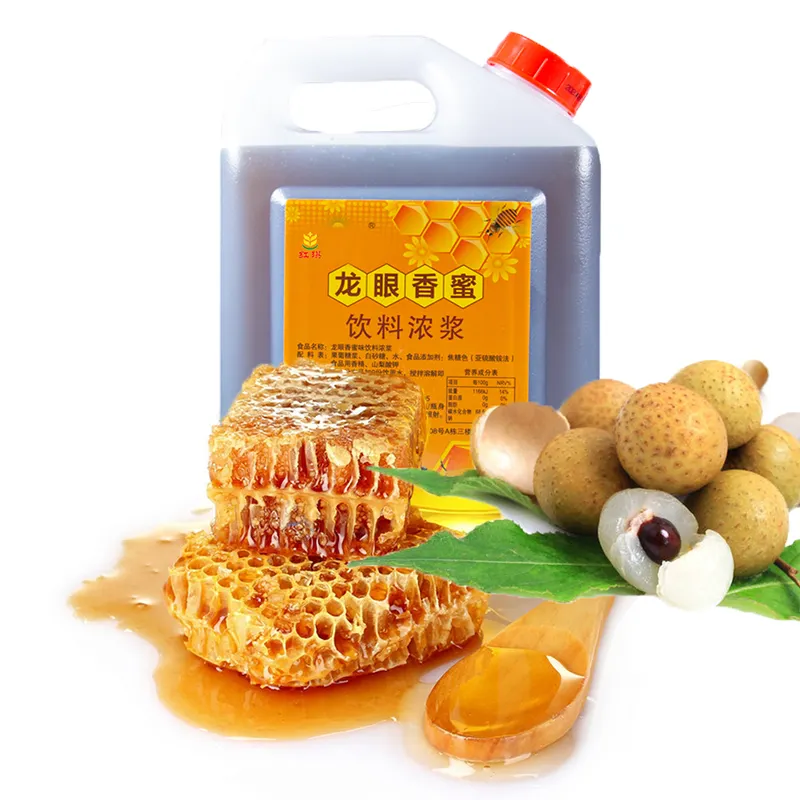 OEM bubble tea supplier coffee syrups fruit 3KG royal bee natural honey vital bubble tea supplies Longan honey maple syrup