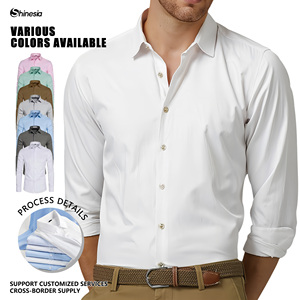 Camicie Eleganti su Misura per Uomo in Maglia Autunnale di Lusso Bianche a Maniche Lunghe per Lavoro e Business Antipiega - Product Image 2