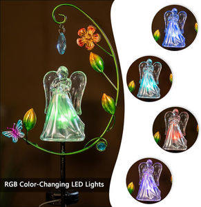 ไฟนางฟ้าพลังงานแสงอาทิตย์สำหรับตกแต่งสุสาน เปลี่ยนสีได้ ของขวัญอนุสรณ์ ไฟปักสนามกลางแจ้งสำหรับสวน ลานบ้าน กันน้ำ - Product Image 4