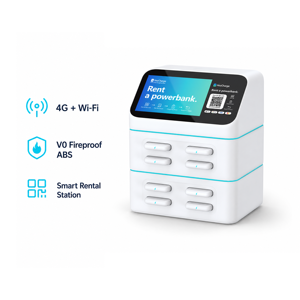 Estación de <span class=keywords><strong>Alquiler</strong></span> de Baterías Portátiles HeyCharge OEM con Código QR, Pantalla LED de 8 Pulgadas, 8 Ranuras, 5000 mAh, Carga Compartida para Teléfonos Móviles - Product Image 3
