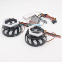 Cache de projecteur Turbine HEX 3.0 pouces avec anneau LED RGB à effet œil d'ange et lumière de poursuite, accessoires de décoration pour la modification de phares