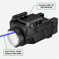 LASER WIN Lampe torche LED rechargeable 700LM pour la chasse, viseur laser bleu tactique, grossissement 10x, alliage d'aluminium, garantie 1 an