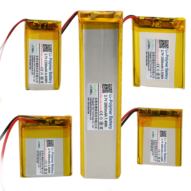 Lipo Battery 3.7V 600mAh 800mAh 1200mAh 1500mAh 2000mAh Series Custom OEM For Wearable IoT Smart Home Wholesale