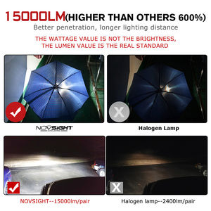 Novsight F03 Led ไฟหน้าหลอดไฟ H4 H7 H11 9005 9006 15000lm 70W 6000K รถอัตโนมัติหลอดไฟ Led <span class=keywords><strong>Nighteye</strong></span> Plus ระบบแสงอัตโนมัติ - Product Image 2