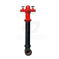 Bouche d'incendie à baril sec extérieur en fonte rouge et noir peint accessoire essentiel d'équipement de lutte contre l'incendie