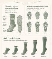 Chaussettes de yoga en coton tricoté pour femmes, antidérapantes, respirantes, pour yoga et pilates, avec logo personnalisé sur la semelle, chaussettes à grip
