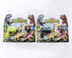 ชุดปืนของเล่นพลาสติกธีมจูราสสิคพร้อมลูกดอกหลากสีสำหรับเด็กอายุ 5 ถึง 7 ปี ใช้งานด้วยมือ สำหรับเด็กทั้งชายและหญิง - Product Image 1