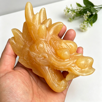 Statue de dragon chinois sculptée à la main en pierre précieuse naturelle, 12 cm, Sodalite, Quartz Rose, Sculpture de tête de dragon en cristal pour la décoration Feng Shui