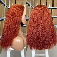 Peluca Frontal Rizada Kinky 13*4 de Grado SDD 16A, Cabello Humano, 300% de Densidad, Peluca Frontal de Cabello Humano Natural, Pelucas Largas Bob para Mujer
