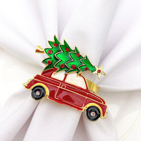 Dessin animé rond de serviette arbre de Noël voiture rond de serviette fermoirs de serviette sont utilisés pour les décorations de fête dans les restaurants d'hôtel familial