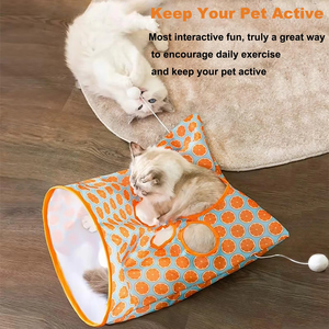 Các Nhà Sản Xuất Polyester Mèo Đường Hầm Có Thể Gập Lại Trong Vòng Nhăn Giấy Và Sang Trọng Bóng Chuột Mèo Đồ Chơi Đào Tạo Vật Nuôi Nguồn Cung Cấp - Product Image 2