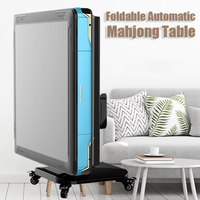 Table de Mahjong Pliante de Luxe Personnalisée en Gros, Table de Mahjong Américaine Automatique avec Roues 2-en-1, Table de Jeu et de Réunion avec Housse