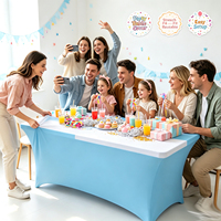 Nappe personnalisée imprimée, housse de table ajustée de 4 pieds, nappe élastique de luxe pour la publicité, la promotion d'événements et de salons professionnels