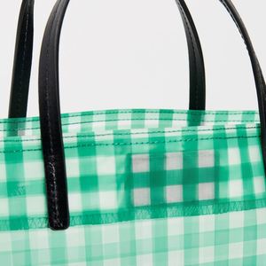 Custom Summer Green Checkered Pattern Mini Mesh Waterproof Portable Tote <b>Open</b> Swimming Pool Organizer Bag for <b>Storage</b> Winter - Product Image 5