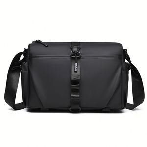 Bolso Bandolera Casual y Funcional para Hombre, de Gran Capacidad, Multifuncional, de Nailon con Revestimiento Negro Impermeable, para Viajes al Aire Libre - Product Image 1