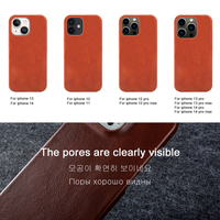 Étui pour iPhone 11 12 13 14 Pro Max en cuir véritable, motif en cuir ciré, étui pour iPhone en cuir véritable