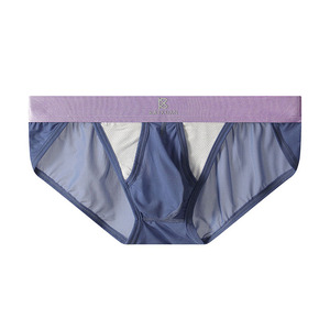 Low-Rise Ice Silk Breathable Solid <strong>Men</strong> Underwear <strong>Brief</strong> with Open Penis <strong>Pouch</strong> Comfortable Seamless Panties for <strong>Men</strong> - Product Image 4