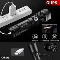 Lampes de poche LED rechargeables, zoomables et 3 modes, étanches IP65, lampes de poche pour les urgences, l'extérieur, le camping, les pannes de courant