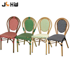 Mobilier <span class=keywords><strong>de</strong></span> jardin extérieur en osier français empilé noir et <span class=keywords><strong>blanc</strong></span> chaise <span class=keywords><strong>de</strong></span> rotin <span class=keywords><strong>Paris</strong></span> chaise <span class=keywords><strong>de</strong></span> bistro <span class=keywords><strong>de</strong></span> jardin en bambou - Product Image 6