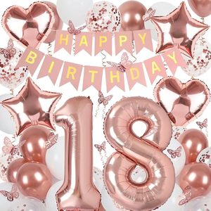 Insegna per <span class=keywords><strong>15</strong></span> Anni con Striscione <span class=keywords><strong>Buon</strong></span> <span class=keywords><strong>Compleanno</strong></span>, Palloncini in Foil Numero <span class=keywords><strong>15</strong></span> da 40 Pollici, Decorazioni a Farfalla - Product Image 6