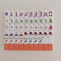 Mahjong américain de luxe Orange Horse, 160 pièces, en acrylique à quatre couches, portable, pour divertissement familial en extérieur