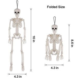 Nouvelles décorations de squelette humain en PVC non toxique de 40 cm pour Halloween, accessoires de maison hantée, modèle de jouet, fournitures de fête - Product Image 4