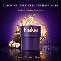 Masque capillaire à la kératine et à la truffe noire postbiotique KieKie avec logo personnalisé, formule réparatrice anti-casse, marque privée, OEM, en vrac, 600 ml