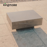 Table basse carrée d'extérieur en ciment pour hôtel, table de jardin, table en béton étanche de faible hauteur pour canapé d'extérieur
