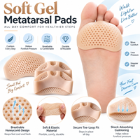 Coussinets respirants en nid d'abeille pour l'avant-pied, coussinets métatarsiens en gel souple pour femmes et hommes, soutien confortable pour la plante des pieds
