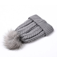 Nuevo Gorro de Punto con Pompones de Piel para Mujer, Estilo Salvaje, de Alta Calidad, Cálido para Invierno, para Montar al Aire Libre, Resistente al Viento