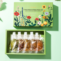 Lot de 5 masques de sommeil naturels comprenant du thé rouge Rose citron thé vert et lavande hydratant rafraîchissant GUOYAOLIFU ensemble de masques de sommeil