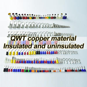 QWT DBV bakır Vnyl ön İzolasyonlu elektrik dudaklı çip şeklinde bağlantı kablosu pinli Blade Splice düz Terminal pabuç boyutu - Product Image 4