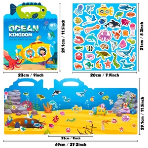 Pegatinas de Animales Marinos para Botellas, Refrigeradores y Vidrio, Explora <span class=keywords><strong>el</strong></span> <span class=keywords><strong>Mundo</strong></span> Submarino, Libro de Pegatinas de Gelatina para Niños de 3, 4, 5 y 6 Años - Product Image 6