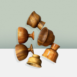 Handmade Acacia Wood Bowl <b>Set</b> Round Noodle Soup Bowl For Hotel Coffee <b>Tea</b> Gifting Adult Use Solid Color - Product Image 1