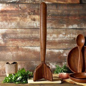 EcoTeak Picador de Carne, Triturador de Hamburguesas, Machacador de Carne, Desmenuzador, Herramienta Duradera de Madera Lavable a Mano para Carne Picada, Triturador de Patatas, Pollo - Product Image 2