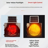 Feux clignotants solaires jaunes sans fil IP65 de 400 mm, personnalisables et de haute qualité, pour la signalisation d'ensembles scolaires et de chantiers