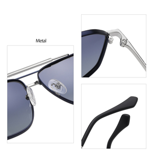 Gafas de Sol Polarizadas de Lujo, Diseño de Doble Barra Metálica, Unisex, Lentes TAC, para Conducir, Moda Urbana, Aire Libre - Product Image 4