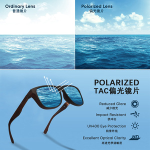 Gafas de sol polarizadas rectangulares para hombre UV400 con montura completa para conducir P1916 - Product Image 3