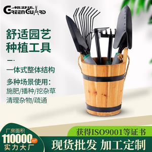 GreenGuard Garden Tool Set 5-Piece Steel Hand Tools For Planting Digging Raking With Wooden Holder - Product Image 5