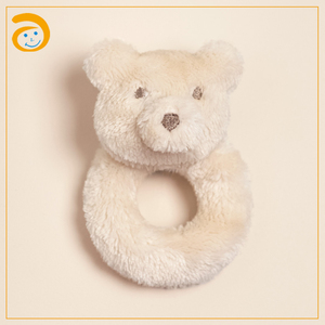 Hochet à main en peluche douce pour bébé, design original, <span class=keywords><strong>lapin</strong></span> ou ours mignon, hochet anneau en peluche, jouet sensoriel pour nouveau-né, cadeau - Product Image 2