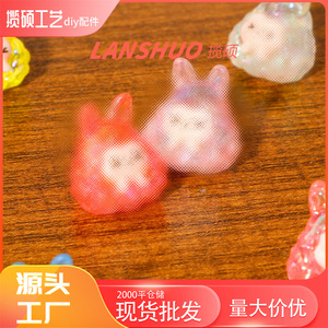 Pinza para el pelo 3D de resina con diseño de dibujos animados, que brilla en la oscuridad, set de joyería en miniatura DIY para uso diario, accesorios de resina plástica - Product Image 3
