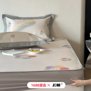 Hongchang Ice Silk Cooling Mat Set 1.8M Cartoon Print Washable Thickened Air Conditioning Bedding for Infants Children Adults - Product Image 2