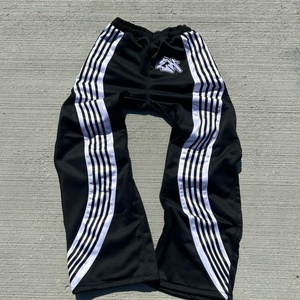 Pantalon cargo pour homme à logo personnalisé, style streetwear, rayé, coupe droite, 100% coton molletonné, épais, respirant, imperméable, taille mi-haute - Product Image 3