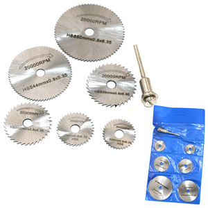 7 pièces 25/32/50 HSS lame de scie circulaire outil rotatif pour <span class=keywords><strong>Dremel</strong></span> métal Cutter outils électriques ensemble <span class=keywords><strong>bois</strong></span> disques de coupe perceuse mandrin coupure - Product Image 6