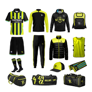 Maillot de football vert avec logo personnalisé Uniforme de football à sublimation avec maillot de football à rayures polo - Product Image 1