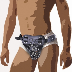 Roestvrijstalen Hanenkooi Voor Heren Met Lederen Bdsm-Kuisheidsvergrendeling Voor Volwassenen En Sm Bondage-Uitrusting - Product Image 2