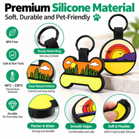 Vente en gros de médailles d'identification vierges en silicone pour chiens, silencieuses et gravables, pour colliers de chiens et chats