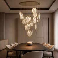 Lustre moderne en laiton et verre à plusieurs pendentifs pour salon, hôtel, salle à manger, éclairage intérieur