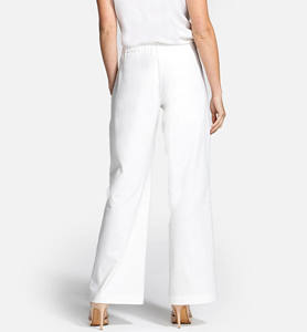 <span class=keywords><strong>Pantaloni</strong></span> da donna classici personalizzati in lino bianco Casual in vita allacciata a vita alta <span class=keywords><strong>cintura</strong></span> elastica Versatile <span class=keywords><strong>pantaloni</strong></span> da ufficio da donna - Product Image 2