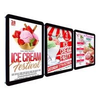 Affiche numérique LED rectangulaire ultra-mince à cadre mural pour restaurant, avec éclairage arrière magnétique en acrylique – Meilleure vente